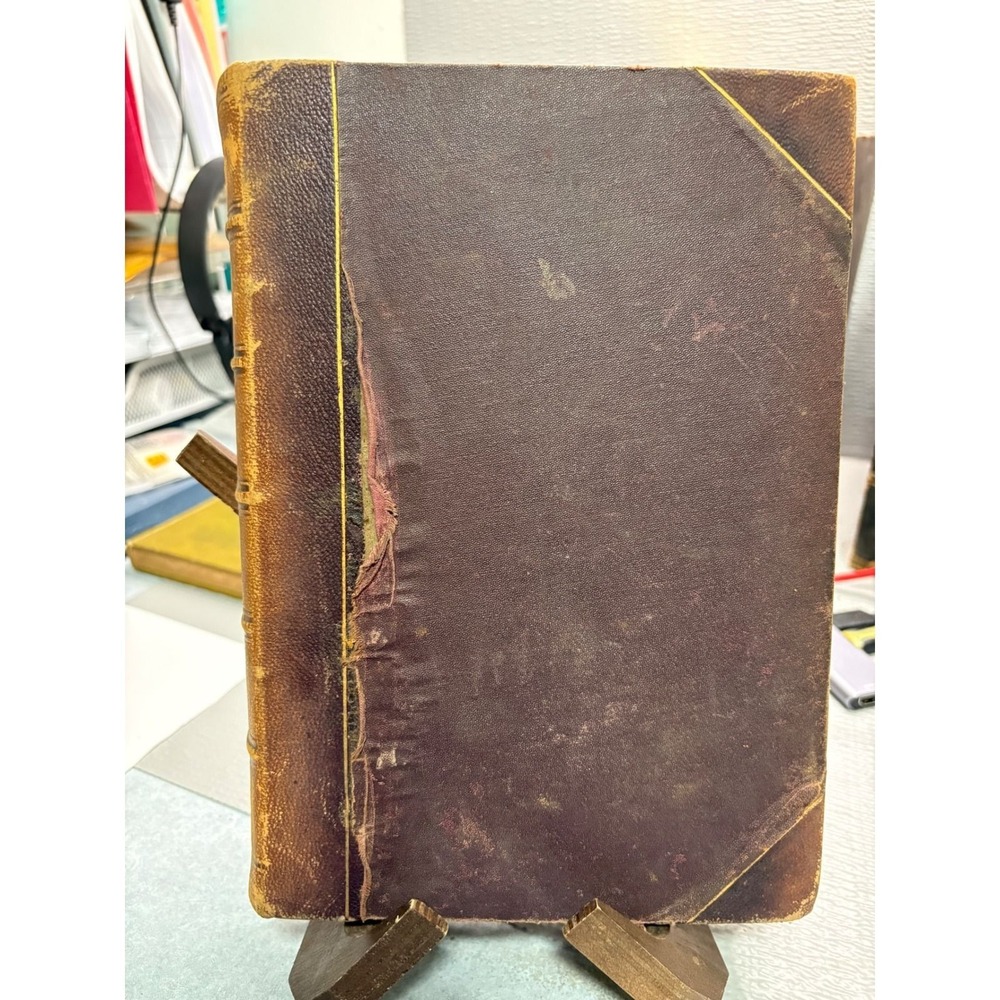 Antique 1878 National‎ Repository Vol III Leather Bound Religious Literature Art
